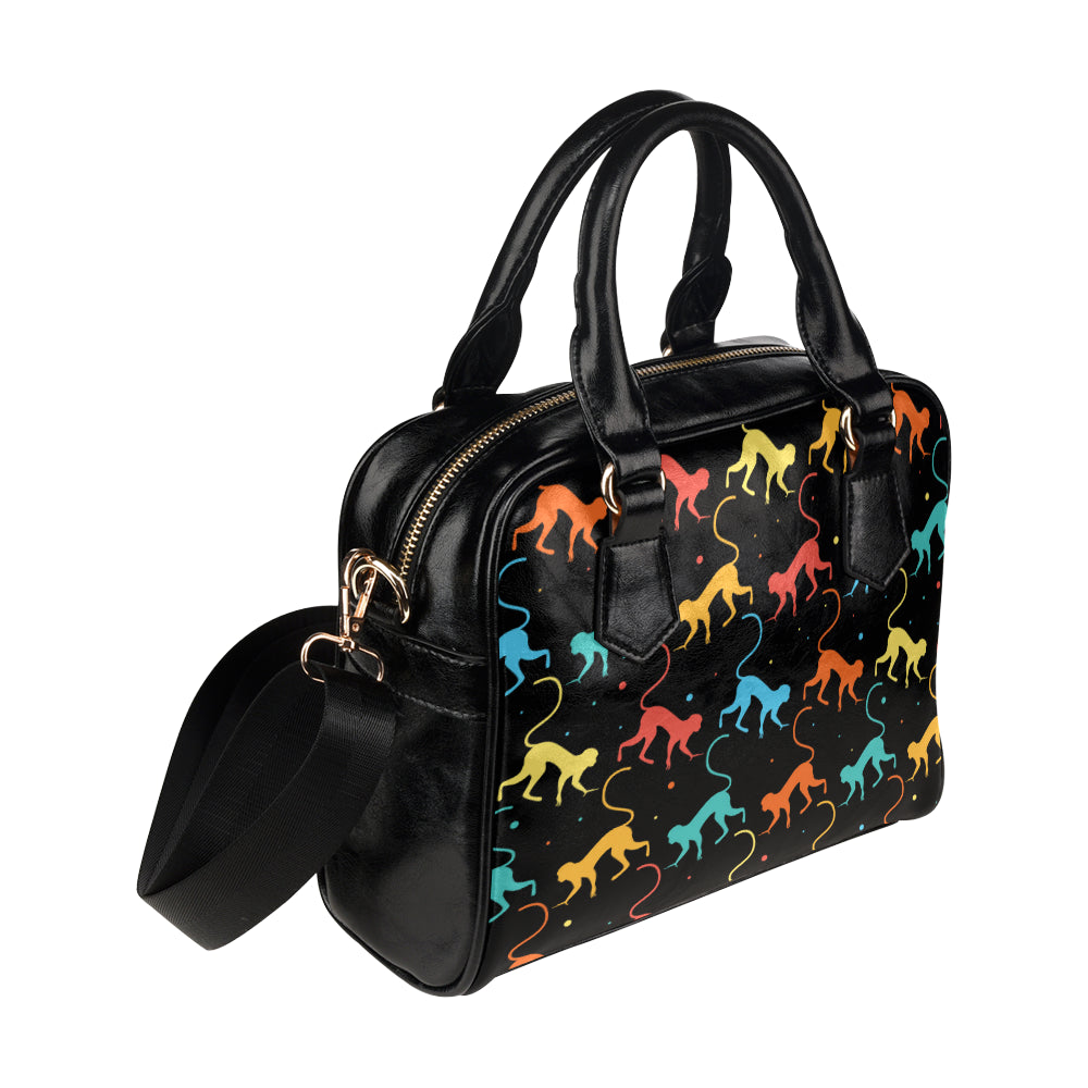Monkey Pattern Print Design 01 Shoulder Handbag