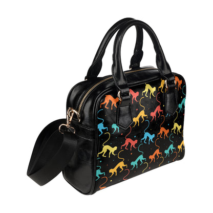 Monkey Pattern Print Design 01 Shoulder Handbag