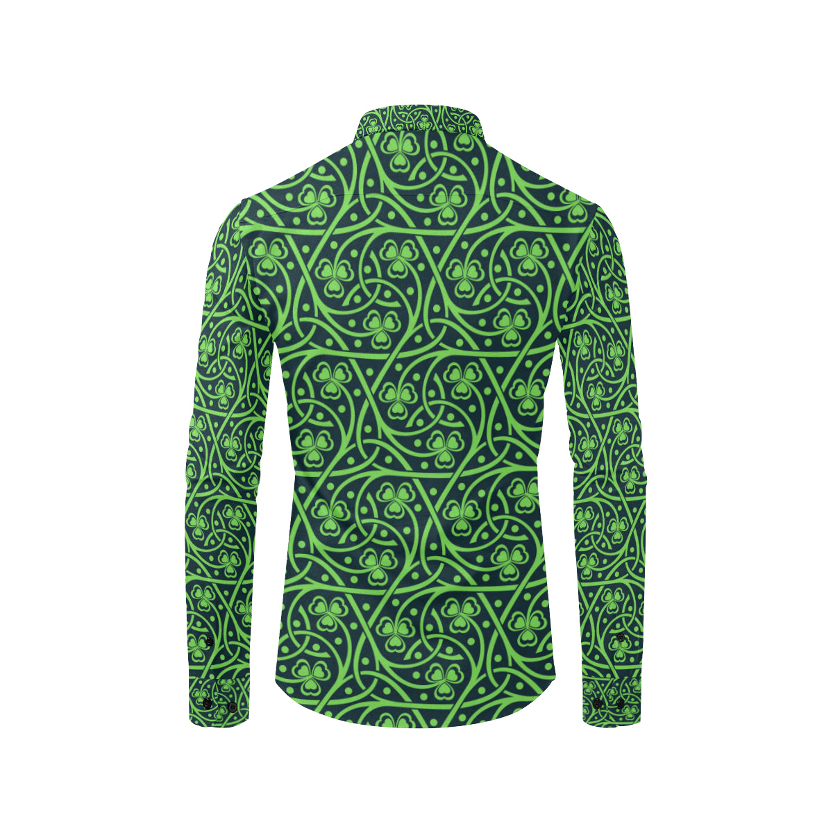 Shamrock Themed Print Men's Long Sleeve Shirt