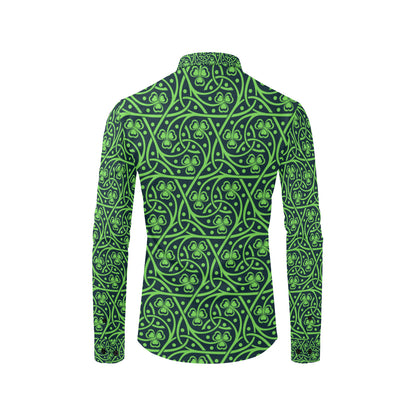 Shamrock Themed Print Men's Long Sleeve Shirt