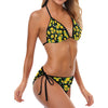 Yellow Hibiscus Pattern Print Design HB08 Bikini