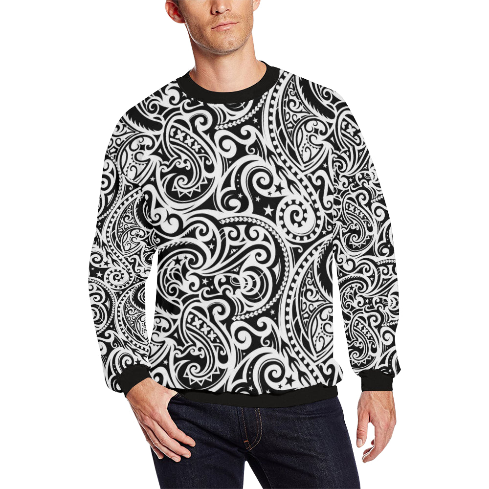 Polynesian Traditional Tribal Men Long Sleeve Sweatshirt