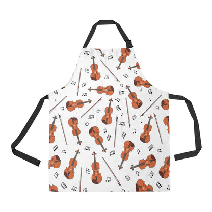 Violin Pattern Print Design 02 Apron with Pocket