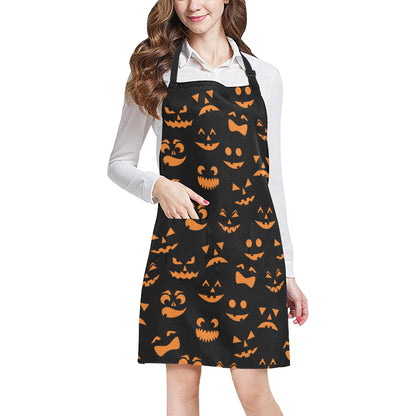 Halloween Pattern Print Design 02 Apron with Pocket