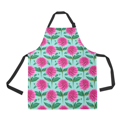 Dahlia Pattern Print Design DH08 Apron with Pocket