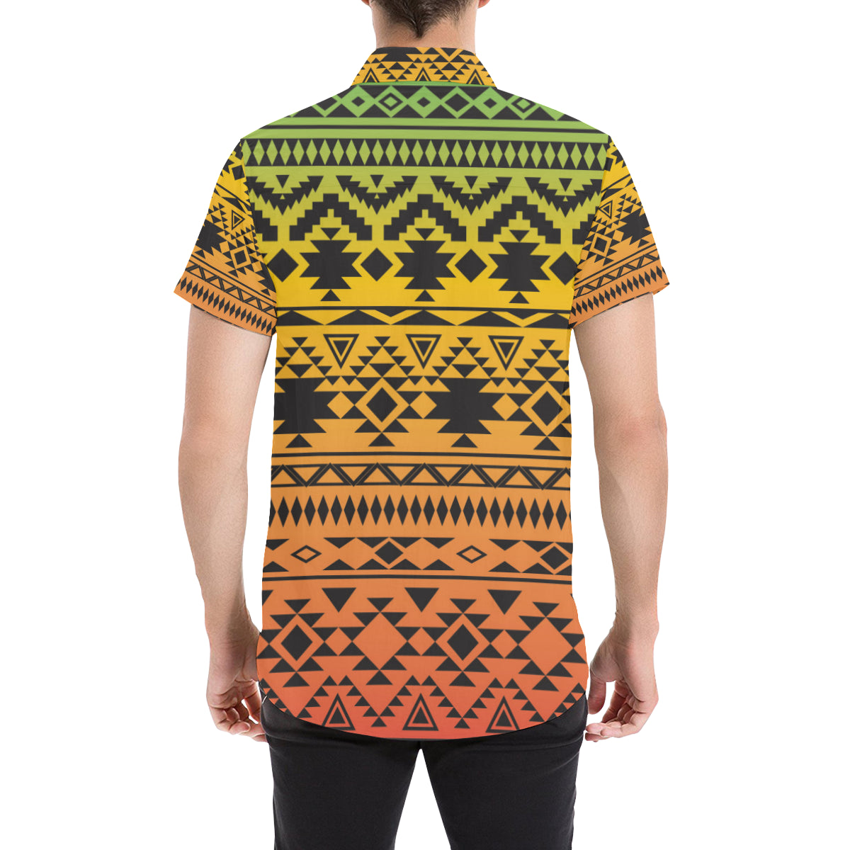 Rastafarian Pattern Print Design A04 Men's Short Sleeve Button Up Shirt