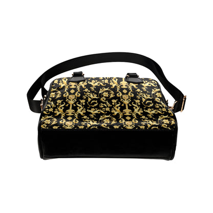 Baroque Golden Pattern Print Design 04 Shoulder Handbag