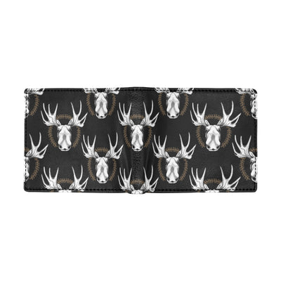 Moose Pattern Print Design 02 Men's ID Card Wallet