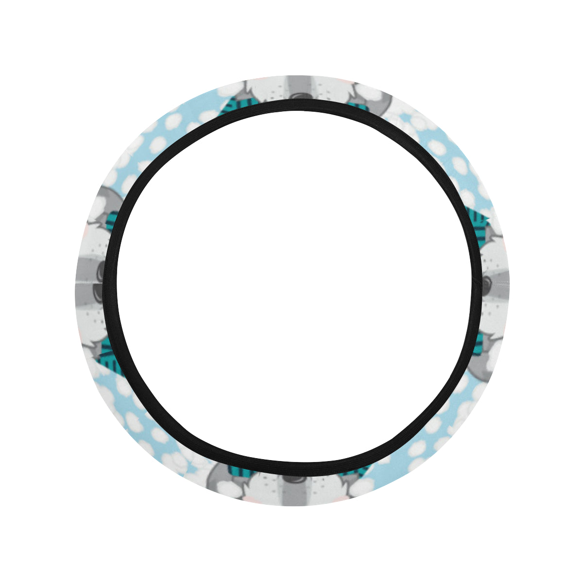 Alaskan Malamute Pattern Print Design 01 Steering Wheel Cover with Elastic Edge