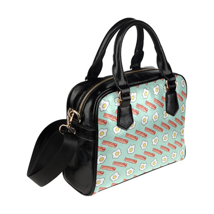 Bacon Sausage Pattern Print Design 01 Shoulder Handbag
