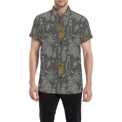 Hope Pattern Print Design 01 Men's Short Sleeve Button Up Shirt