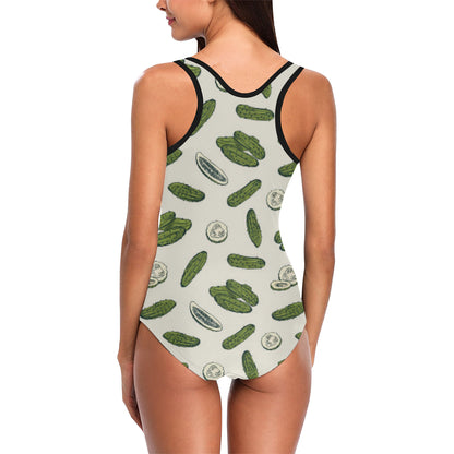 Cucumber Pattern Print Design CC05 Women Swimsuit