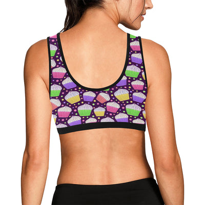 Cupcake Pattern Print Design CP07 Sports Bra