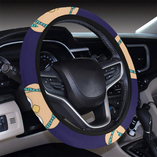 Owl Pattern Print Design A06 Steering Wheel Cover with Elastic Edge