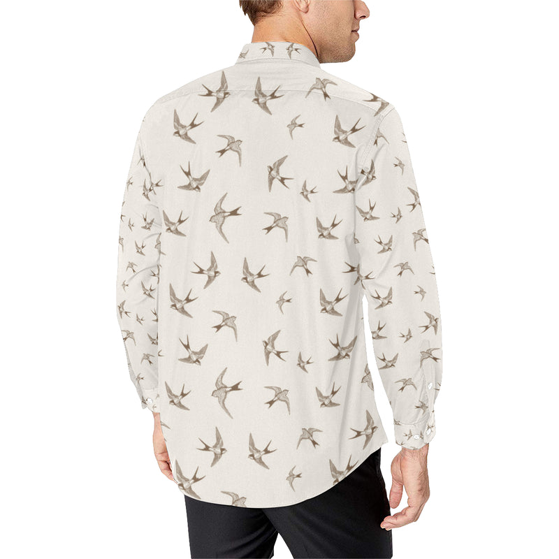 Swallow Bird Pattern Print Design 01 Men's Long Sleeve Shirt