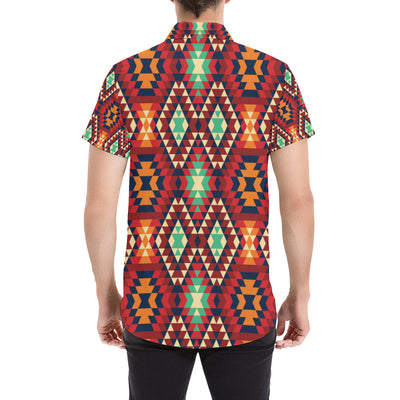 Native Pattern Print Design A07 Men's Short Sleeve Button Up Shirt