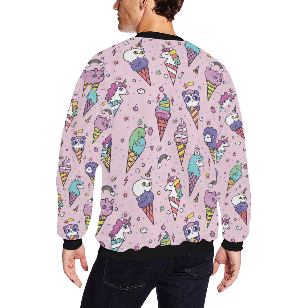 Ice Cream Pattern Print Design IC05 Men Long Sleeve Sweatshirt