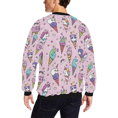 Ice Cream Pattern Print Design IC05 Men Long Sleeve Sweatshirt