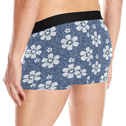 Jean Flower Pattern Print Design 03 Men's Boxer Briefs