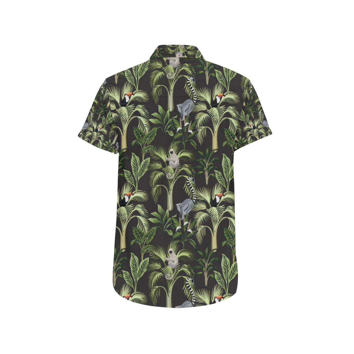 Rainforest Pattern Print Design RF05 Men's Short Sleeve Button Up Shirt