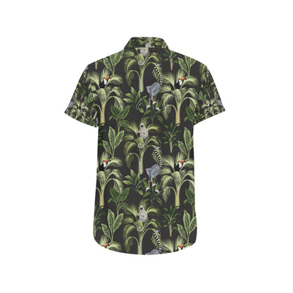Rainforest Pattern Print Design RF05 Men's Short Sleeve Button Up Shirt