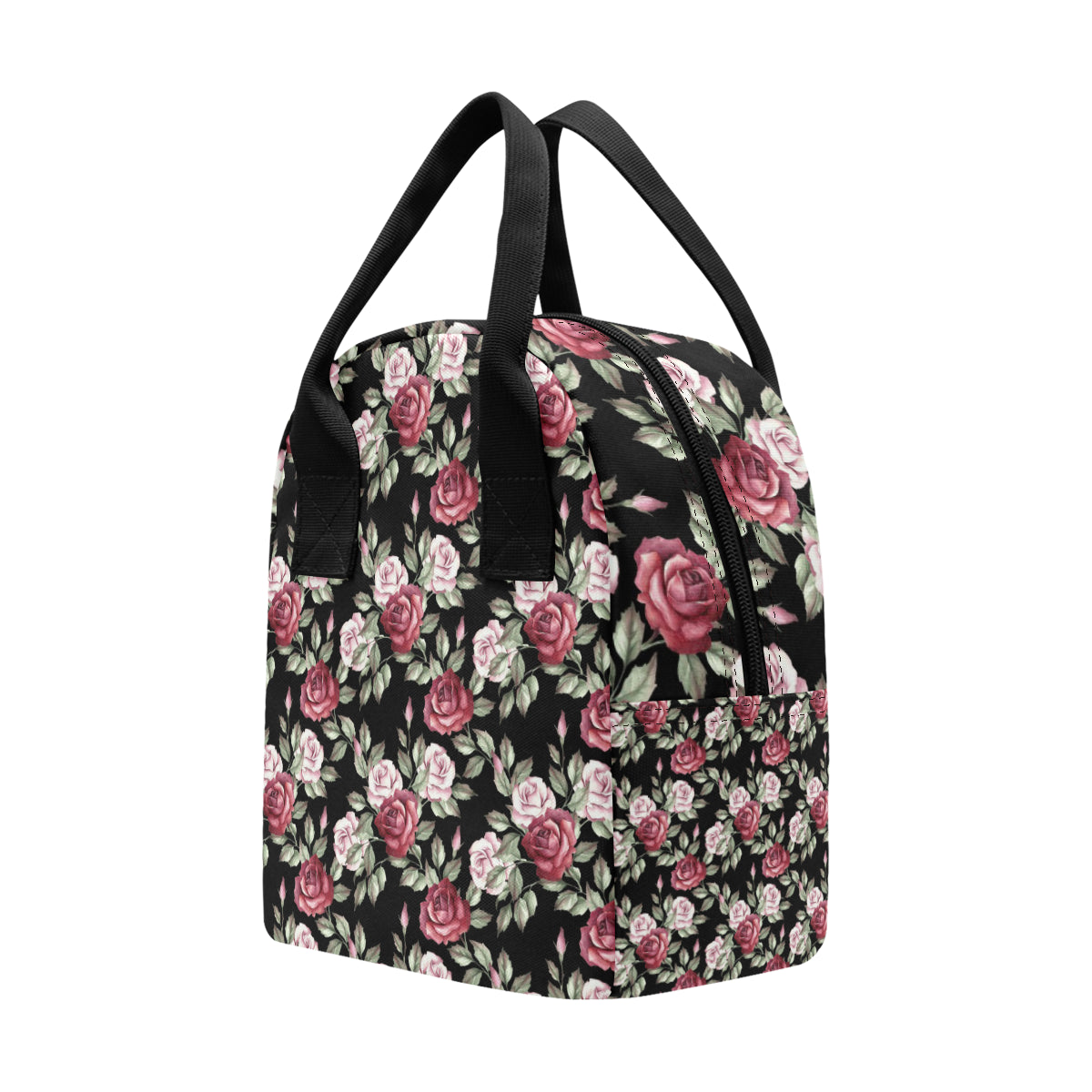 Rose Red Pink Pattern Print Design RO03 Insulated Lunch Bag