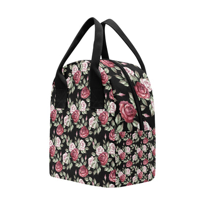 Rose Red Pink Pattern Print Design RO03 Insulated Lunch Bag