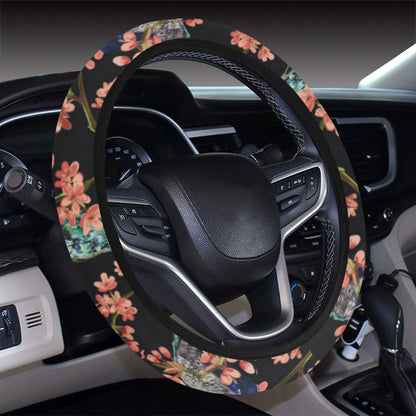 Peacock Pattern Print Design A01 Steering Wheel Cover with Elastic Edge