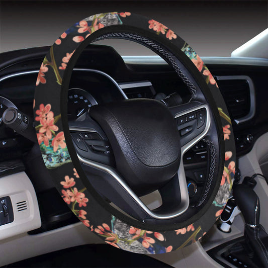 Peacock Pattern Print Design A01 Steering Wheel Cover with Elastic Edge