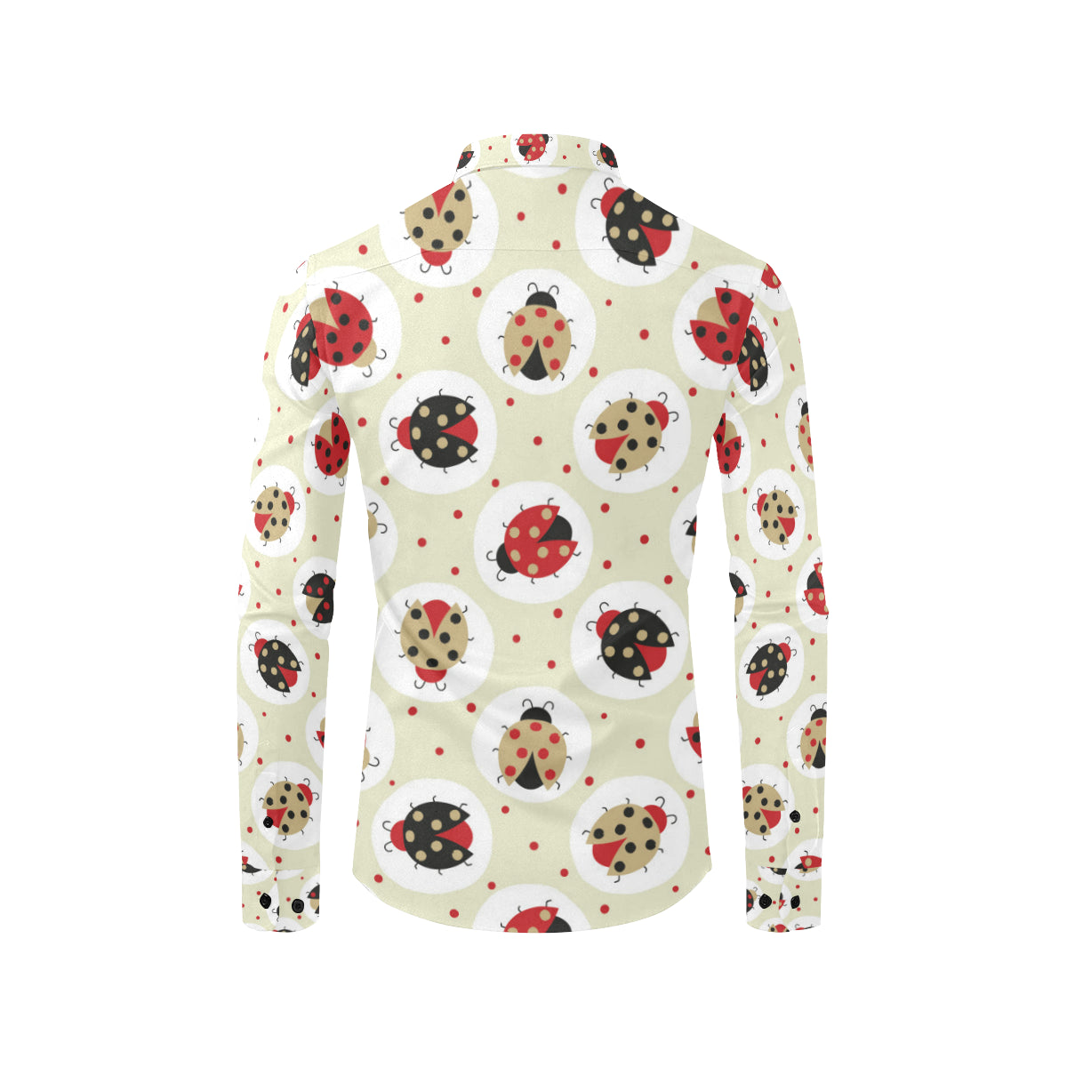 Ladybug Pattern Print Design 03 Men's Long Sleeve Shirt