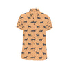 Dachshund Draw Print Pattern Men's Short Sleeve Button Up Shirt