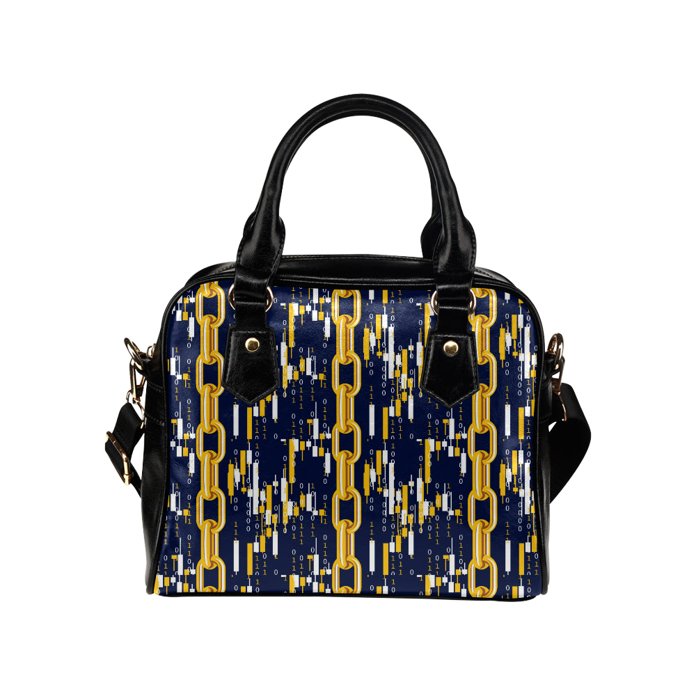 Cryptocurrency Chain Pattern Print Design 03 Shoulder Handbag