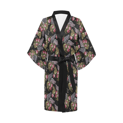 Angel Wings Pattern Print Design 06 Women's Short Kimono