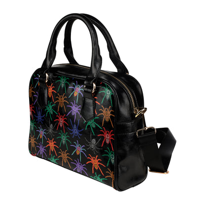Tarantula Neon Color Pattern Print Design 03 Shoulder Handbag