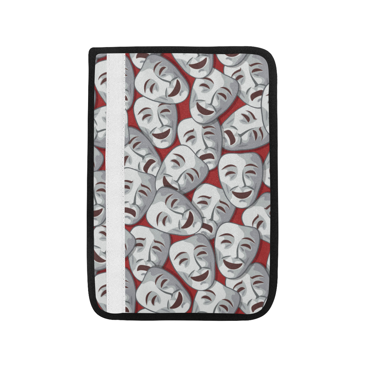 Acting Mask Pattern Print Design 01 Car Seat Belt Cover