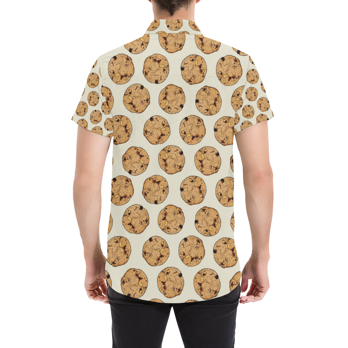 Cookie Pattern Print Design 05 Men's Short Sleeve Button Up Shirt