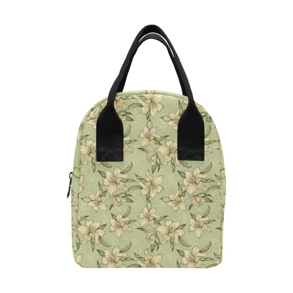 Lily Pattern Print Design LY06 Insulated Lunch Bag