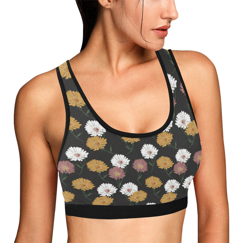 Daisy Pattern Print Design DS04 Sports Bra