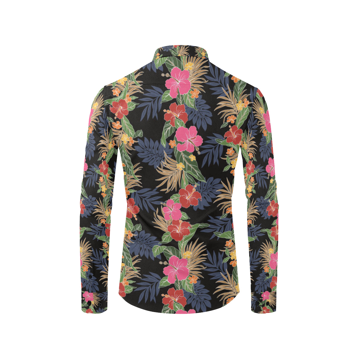 Hawaiian Themed Pattern Print Design H011 Men's Long Sleeve Shirt