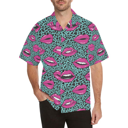 Lip Pattern Print Design 04 Men's Hawaiian Shirt