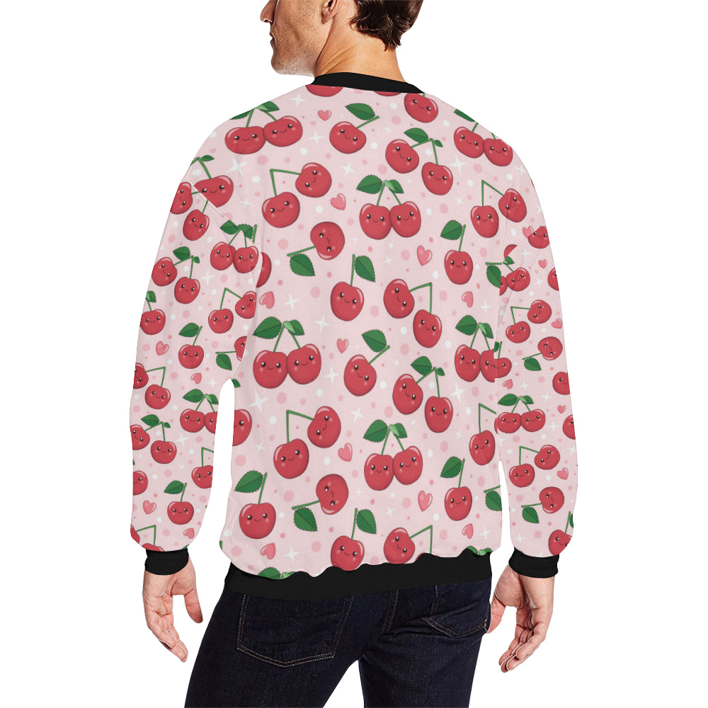 Cherry Pattern Print Design CH02 Men Long Sleeve Sweatshirt