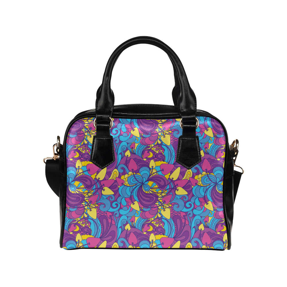 Psychedelic Mushroom Pattern Print Design A03 Shoulder Handbag