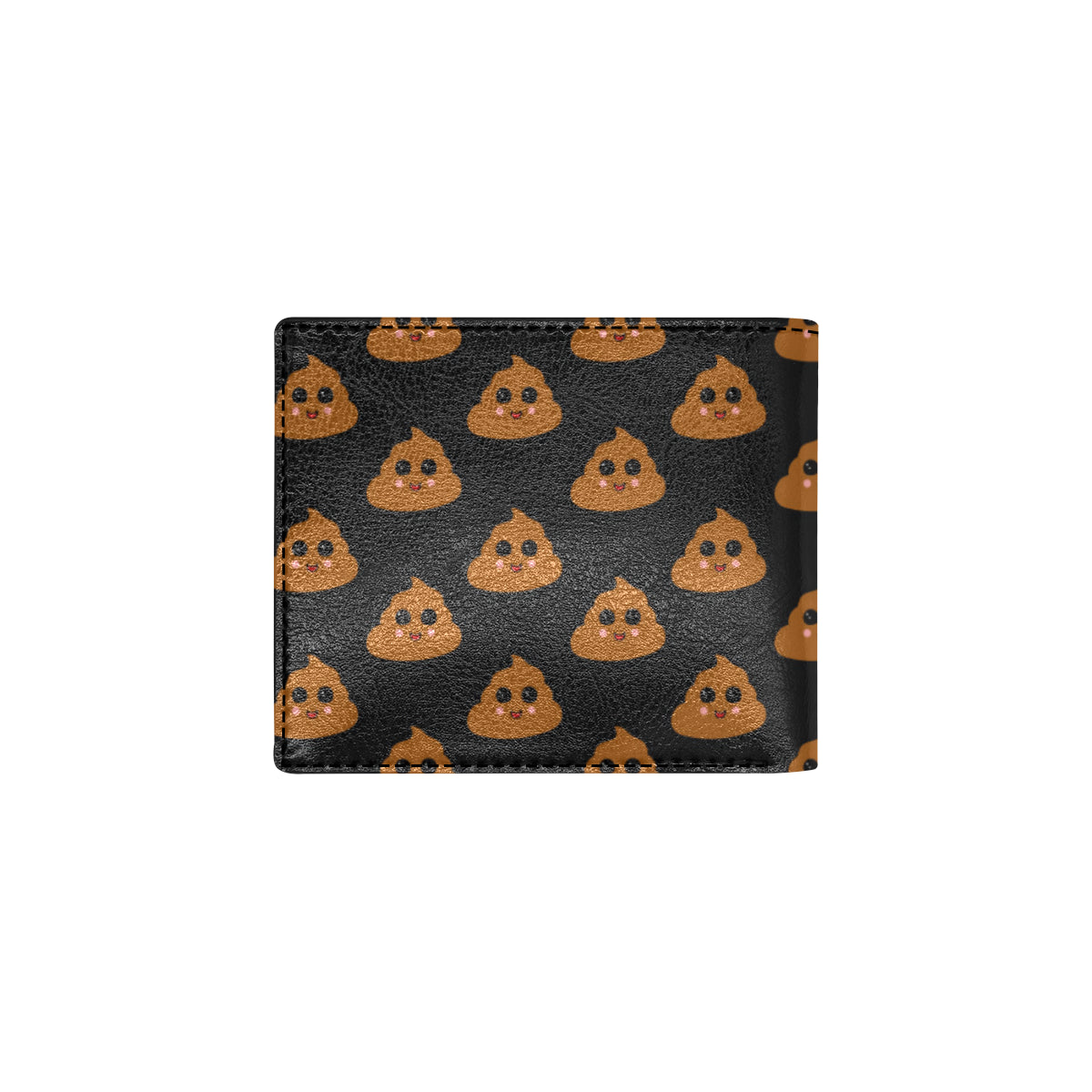 Poop Emoji Pattern Print Design A01 Men's ID Card Wallet