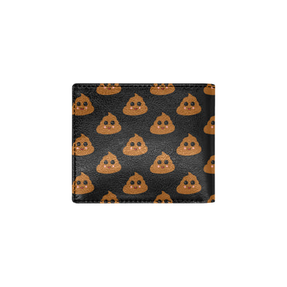 Poop Emoji Pattern Print Design A01 Men's ID Card Wallet