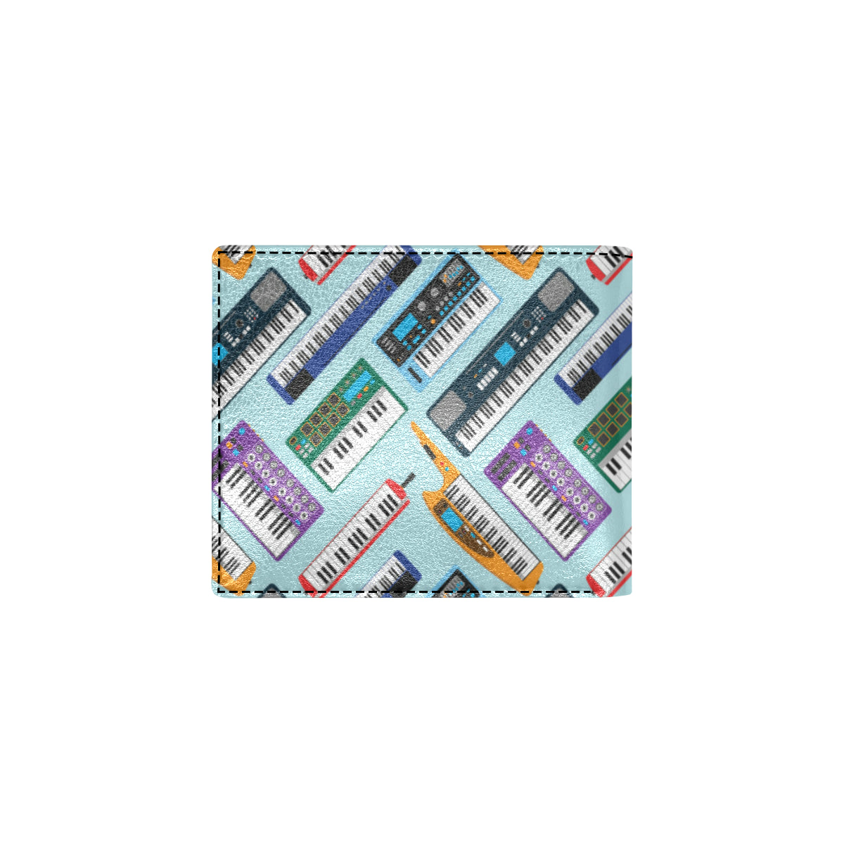 Synthesizer Pattern Print Design 02 Men's ID Card Wallet