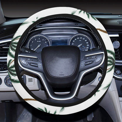 Palm Tree Pattern Print Design PT07 Steering Wheel Cover with Elastic Edge