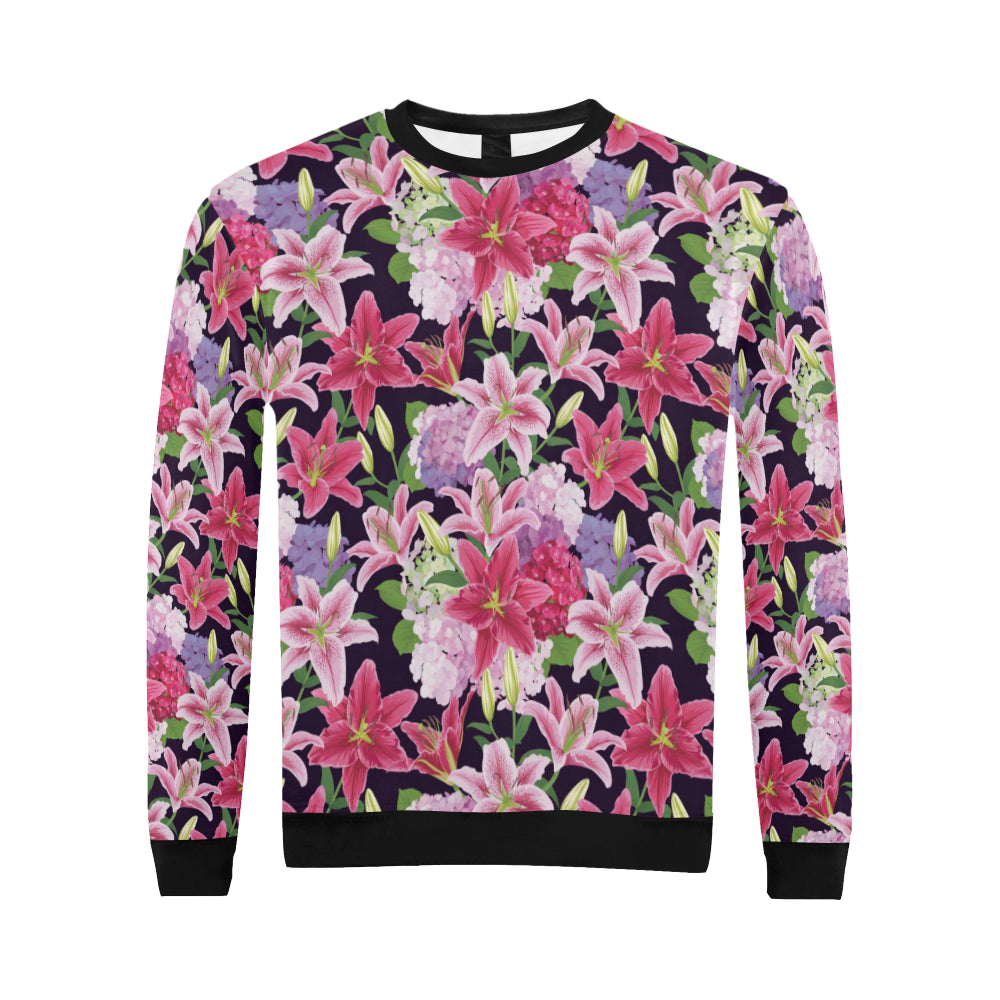 Lily Pattern Print Design LY017 Men Long Sleeve Sweatshirt