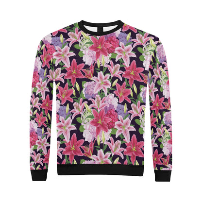 Lily Pattern Print Design LY017 Men Long Sleeve Sweatshirt