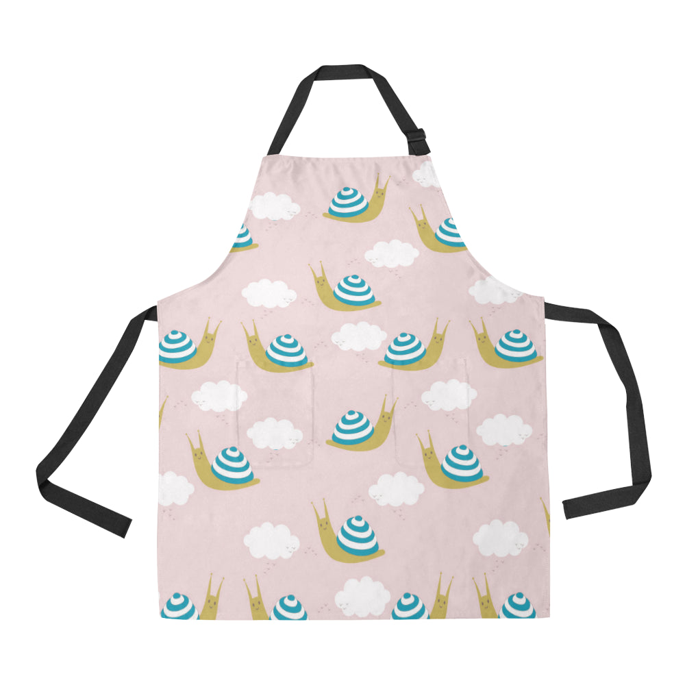 Snail Pattern Print Design 02 Apron with Pocket