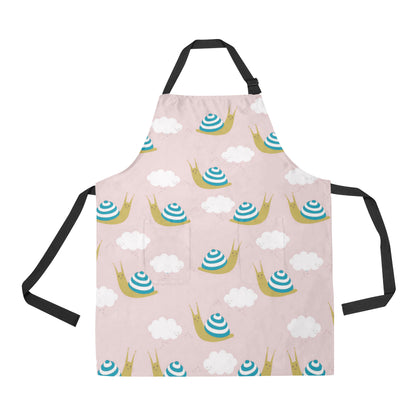 Snail Pattern Print Design 02 Apron with Pocket